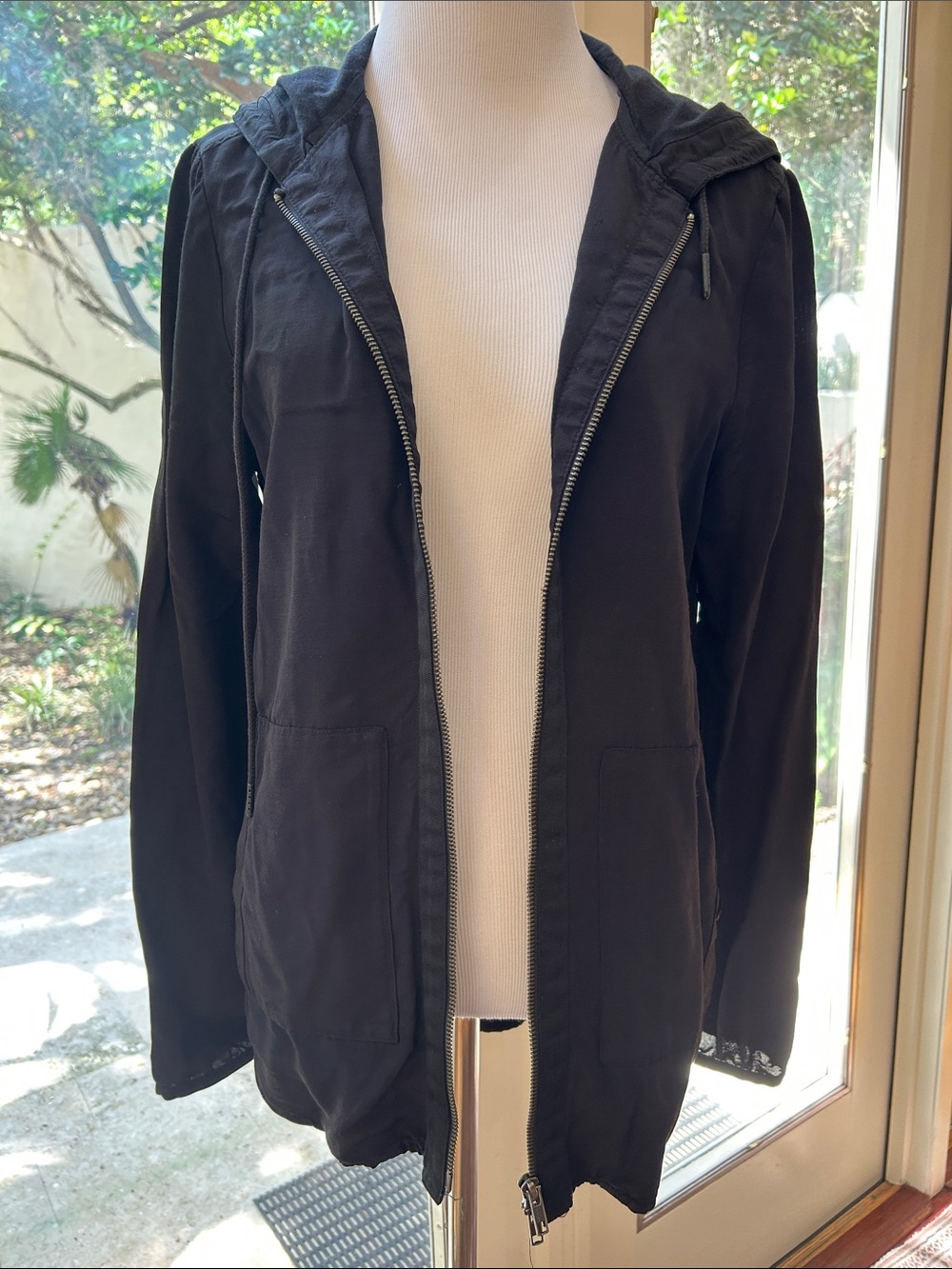 ATM Anthony Thomas Melillo Black Hooded Zip Jacket